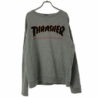 スラッシャー(THRASHER)のスラッシャー ロゴ 長袖 トレーナー L グレー THRASHER スウェット メンズ 古着 【240223】(スウェット)