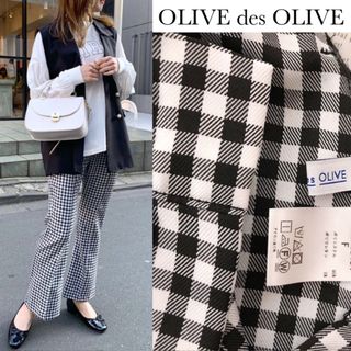 オリーブデオリーブ(OLIVEdesOLIVE)のオリーブデオリーブ チェック スラックス フレア パンツ(カジュアルパンツ)