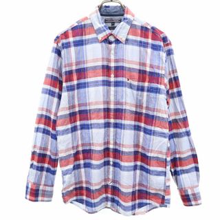 トミーヒルフィガー(TOMMY HILFIGER)のトミーヒルフィガー チェック 長袖 ボタンダウンシャツ L TOMMY HILFIGER メンズ 古着 【240223】 メール便可(シャツ)