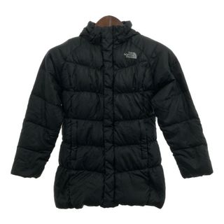 ザノースフェイス(THE NORTH FACE)のTHE NORTH FACE ノースフェイス ダウンジャケット アウター アウトドア 防寒 550フィルパワー ブラック (ガールズ 10/12) 中古 古着 P8317(ジャケット/上着)