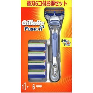 ジレット(Gillette)のP&G ジレット フュージョン マニュアル 5B 本体　ホルダー＋ 替刃6コ付(メンズシェーバー)