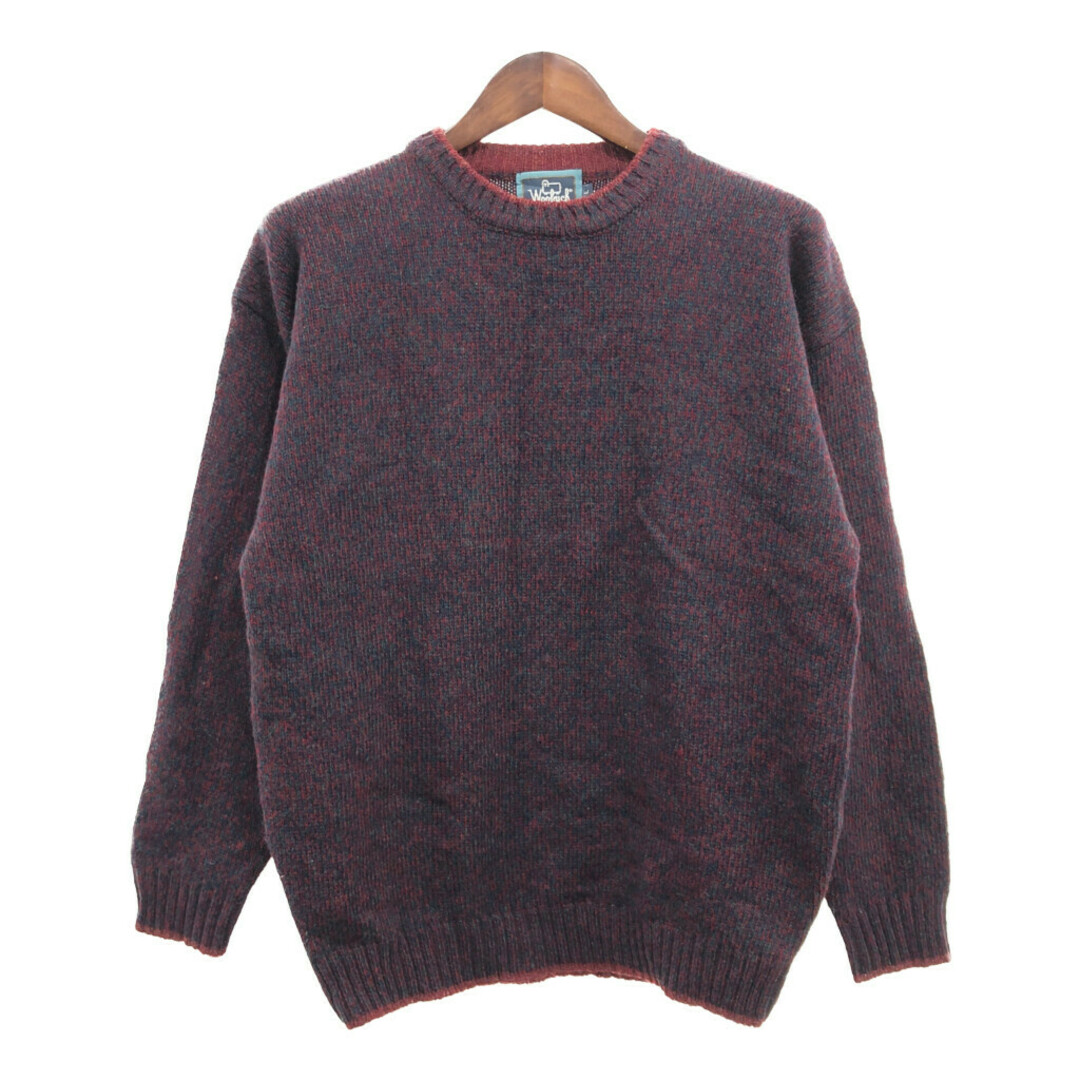 WOOLRICH(ウールリッチ)の80年代 WOOLRICH ウールリッチ ウール ニット セーター トップス ワインレッド (メンズ L) 中古 古着 P8506 メンズのトップス(ニット/セーター)の商品写真