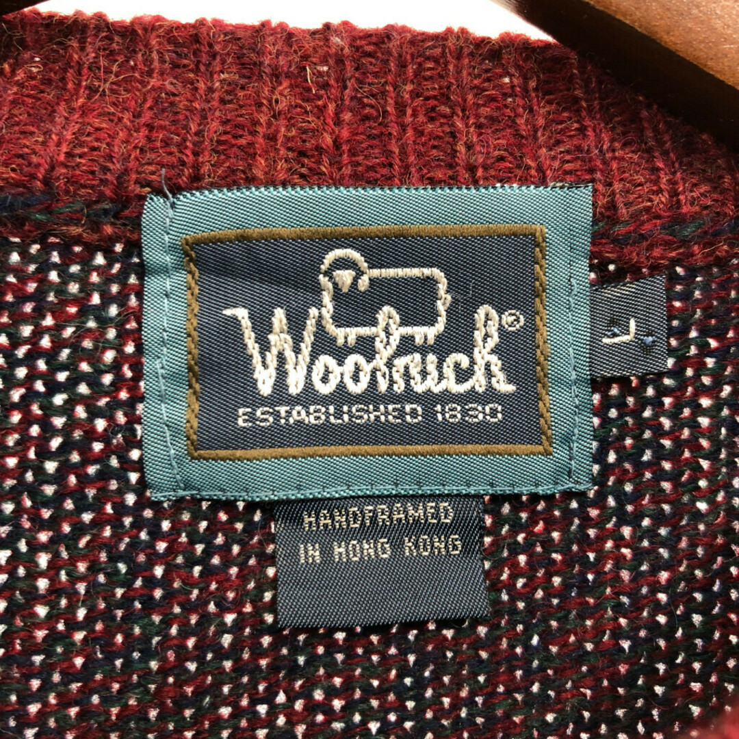 WOOLRICH(ウールリッチ)の80年代 WOOLRICH ウールリッチ ウール ニット セーター トップス ワインレッド (メンズ L) 中古 古着 P8506 メンズのトップス(ニット/セーター)の商品写真