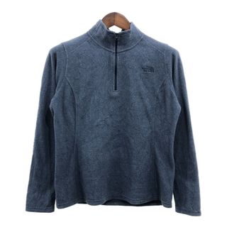 ザノースフェイス(THE NORTH FACE)のTHE NORTH FACE ノースフェイス フリースジャケット アウトドア ハーフジップ ワンポイントロゴ ブルー (レディース M) 中古 古着 P8544(その他)