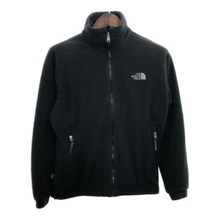 ザノースフェイス(THE NORTH FACE)のTHE NORTH FACE ノースフェイス フリースジャケット アウター ワンポイントロゴ ブラック (レディース L) 中古 古着 P8567(その他)