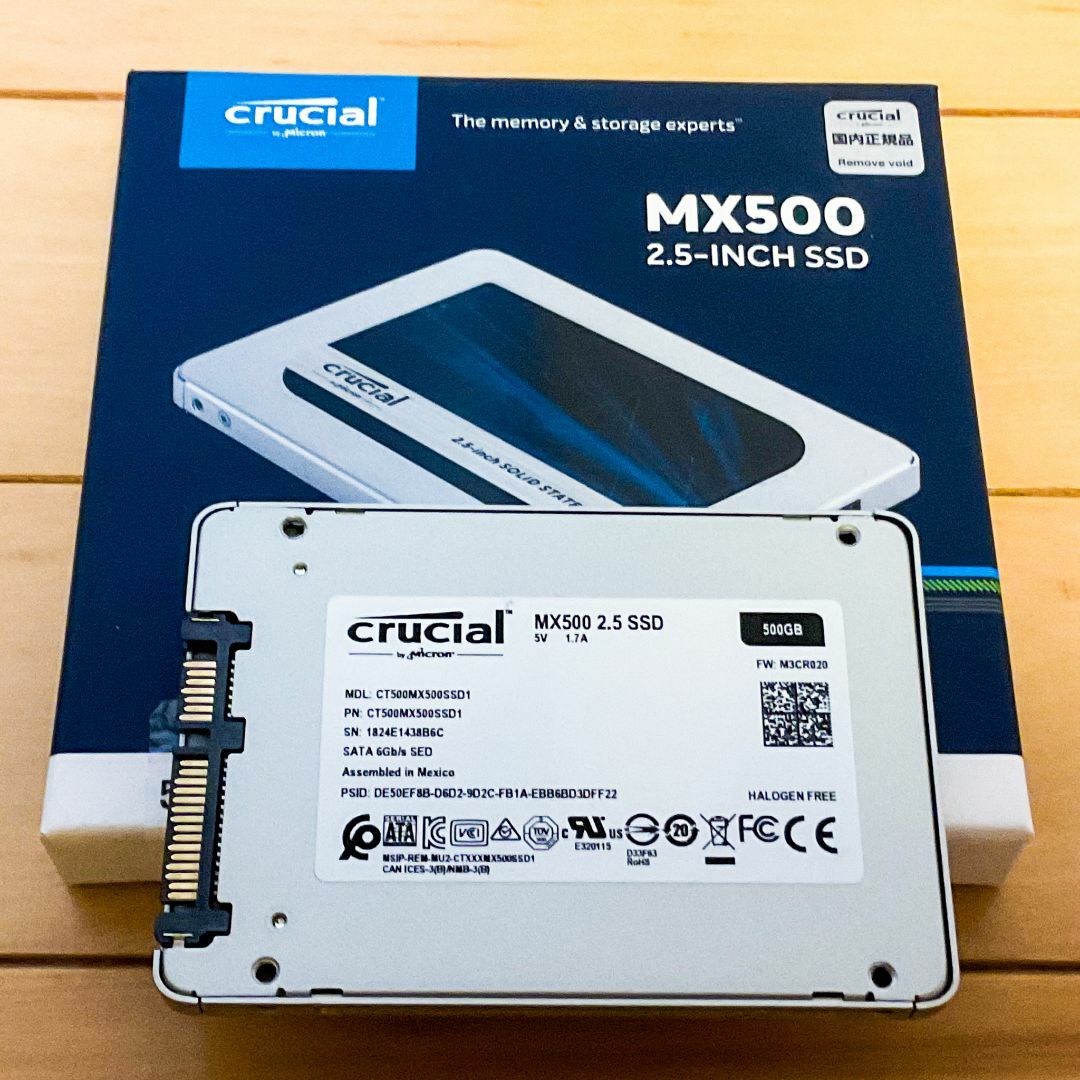 crucial(クルーシャル)のCrucial MX500 500GB SSD スマホ/家電/カメラのPC/タブレット(PCパーツ)の商品写真