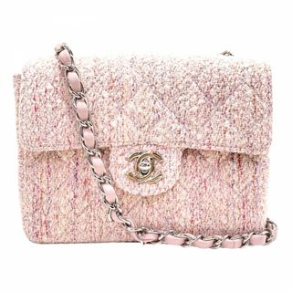 シャネル(CHANEL)のCHANEL シャネル ショルダーバッグ ミニマトラッセ ターンロック ココマーク 肩掛け 斜め掛け チェーン ココ 鞄 かばん ツイード    ピンク マルチカラー シルバー金具 レディース【中古品】(ショルダーバッグ)