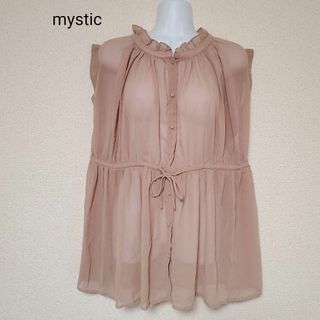 mystic ミスティック シフォンノースリーブブラウス くすみピンク free