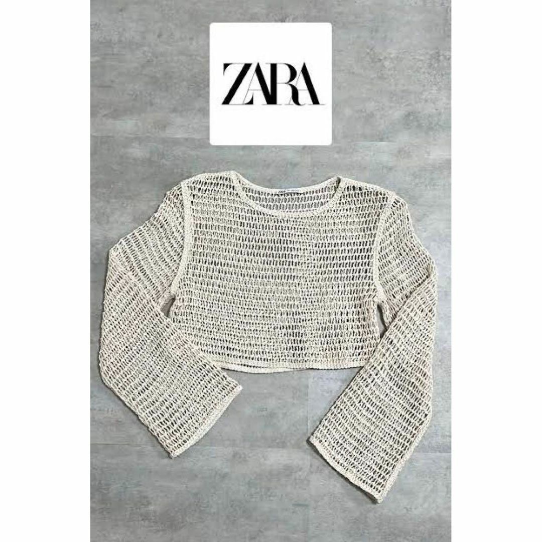 ZARA(ザラ)の1 ZARA クロシェ ロングスリーブトップス M レディースのトップス(カットソー(長袖/七分))の商品写真