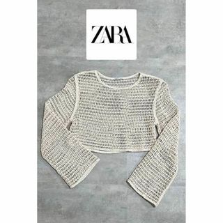 ザラ(ZARA)の1 ZARA クロシェ ロングスリーブトップス M(カットソー(長袖/七分))