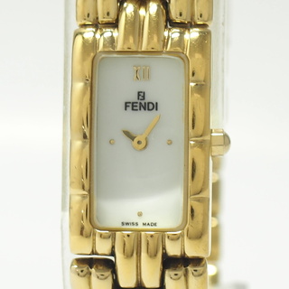 フェンディ(FENDI)のFENDI オロロジ レディース 腕時計 クオーツ SS GP ホワイト文字盤(腕時計)