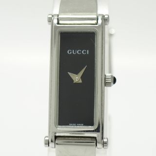 グッチ(Gucci)のGUCCI レディース腕時計 バングルウォッチ クオーツ SS ブラック文字盤(ブレスレット/バングル)