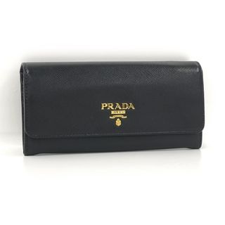 プラダ(PRADA)のPRADA 二つ折り長財布 サフィアーノレザー ブラック 1M1132(財布)