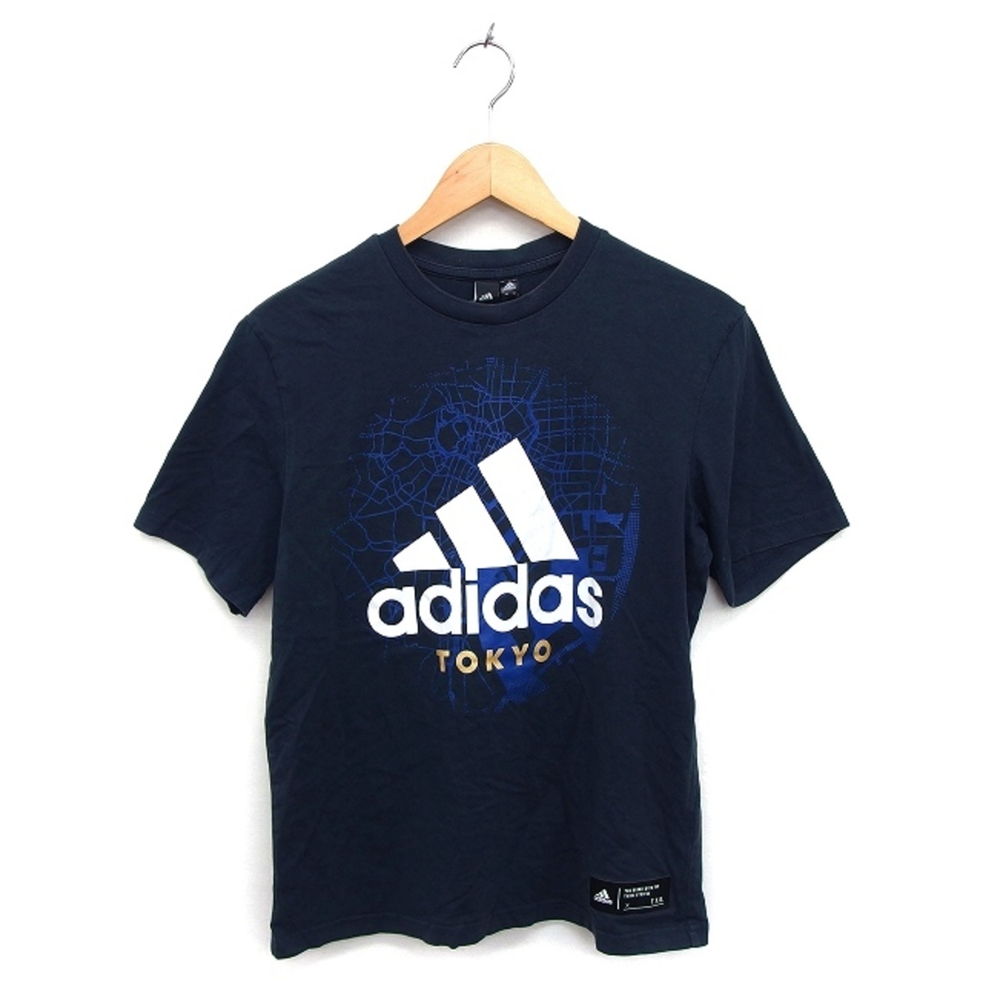 adidas(アディダス)のアディダス 国内正規品 カットソー Tシャツ ロゴ リブ クルーネック プリント メンズのトップス(Tシャツ/カットソー(半袖/袖なし))の商品写真