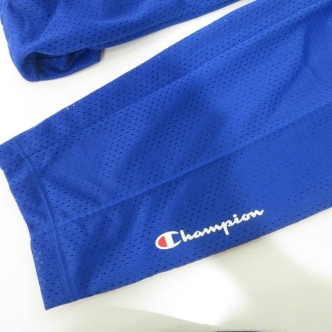 Champion(チャンピオン)のチャンピオン メッシュパンツ ロゴ 刺繍 ライン M 青 ブルー ■U90 メンズのパンツ(スラックス)の商品写真