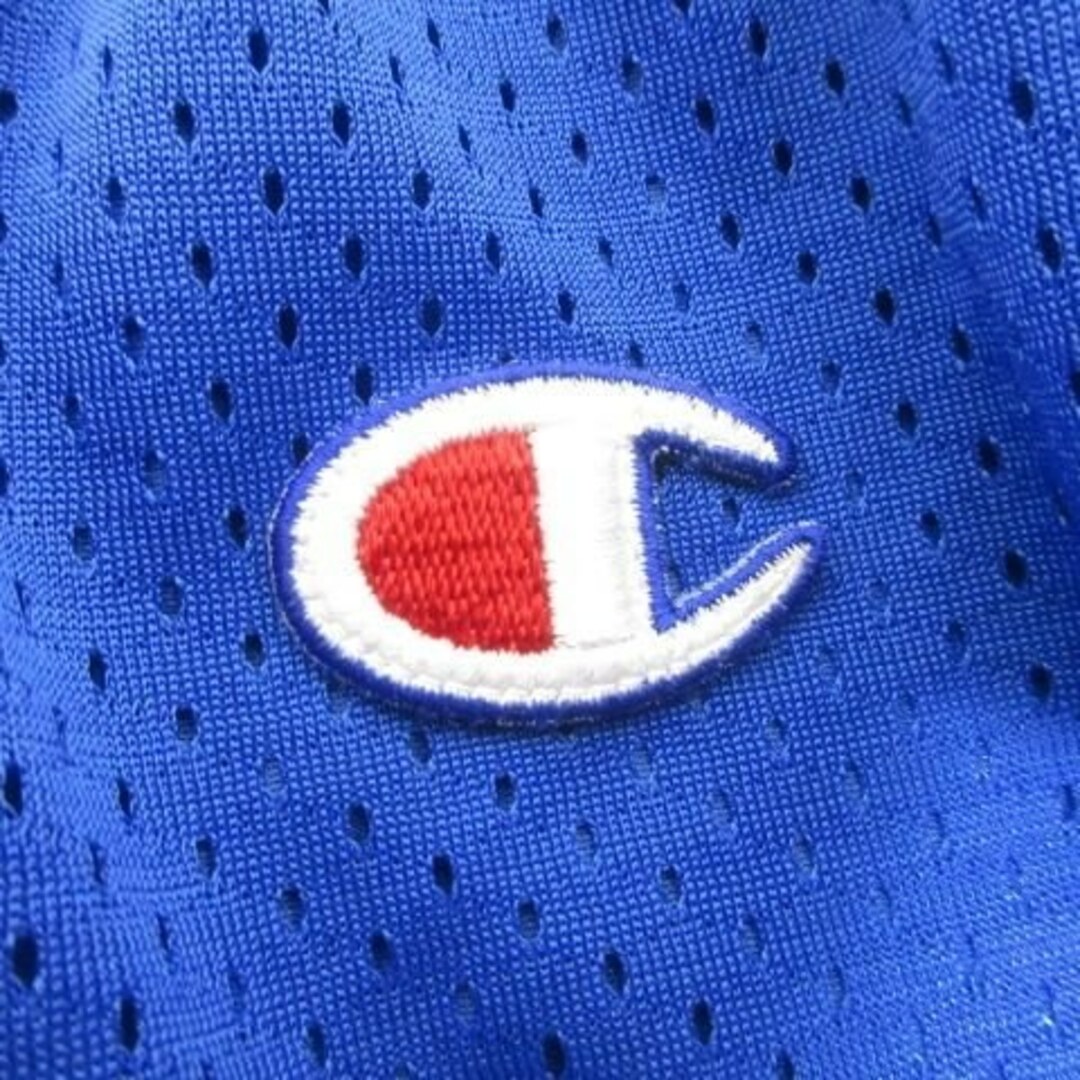 Champion(チャンピオン)のチャンピオン メッシュパンツ ロゴ 刺繍 ライン M 青 ブルー ■U90 メンズのパンツ(スラックス)の商品写真