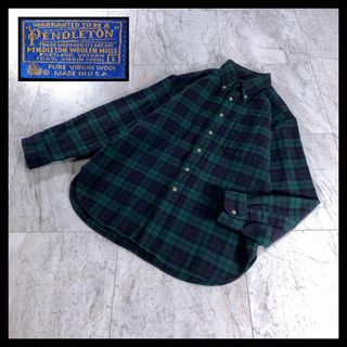 ペンドルトン(PENDLETON)の70s 80s USA製 PENDLETON ウール シャツ ブラックウォッチ(シャツ)