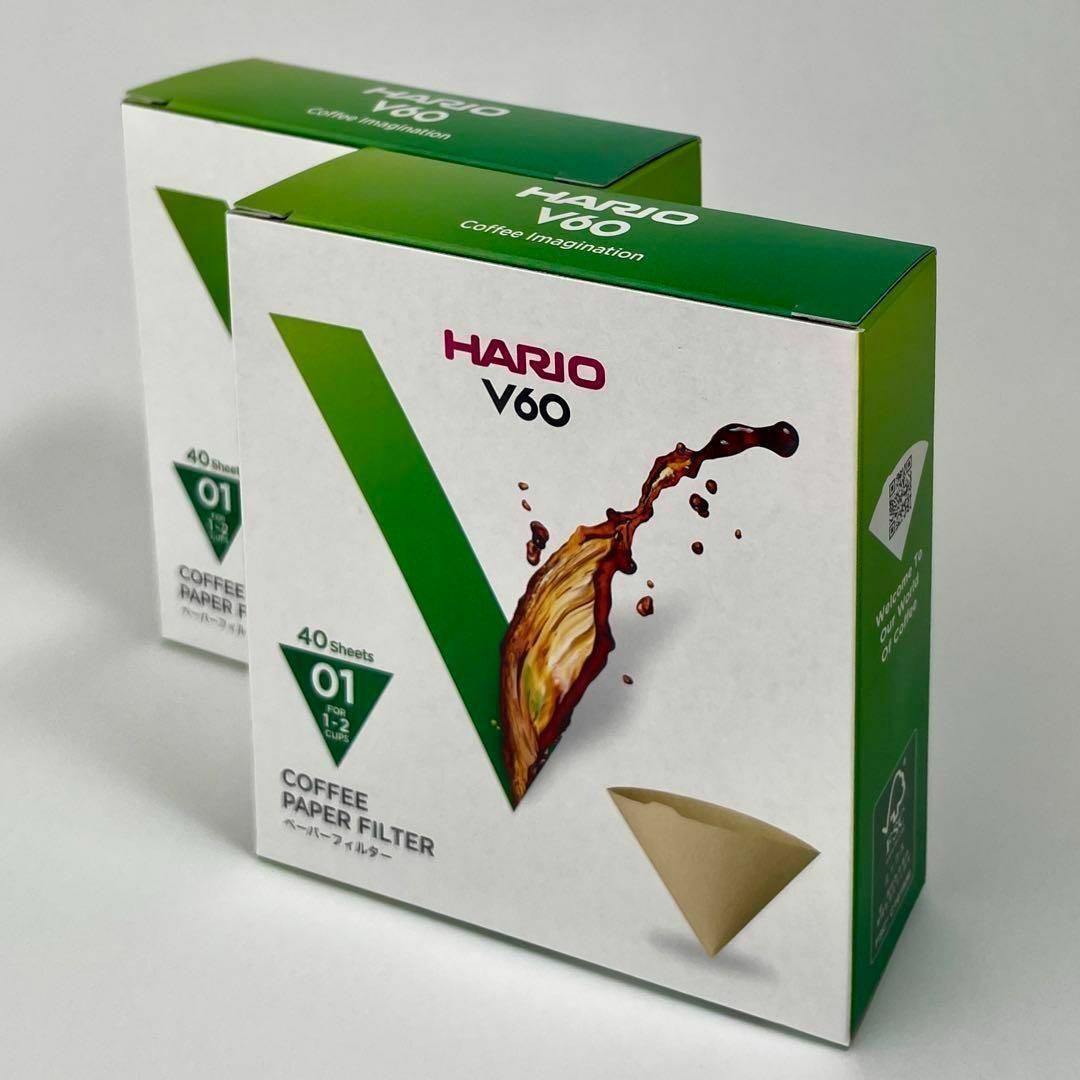 HARIO(ハリオ)の【HARIO ハリオ】V60 コーヒーペーパーフィルター 40枚入り ×2set 食品/飲料/酒の飲料(コーヒー)の商品写真