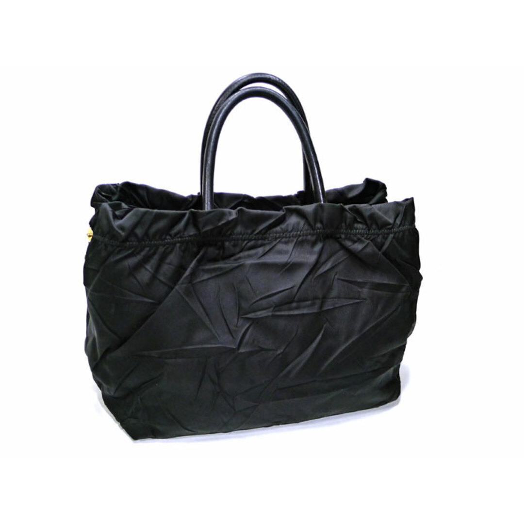 PRADA - PRADA ナイロン ハンドバッグ シワ加工 ブラック PRADA - PRADA ナイロン ハンドバッグ シワ加工 ブラック