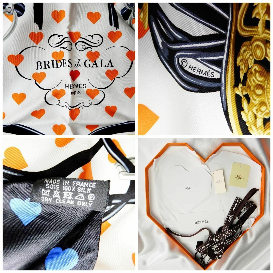 Hermes(エルメス)の美品!限定品! HERMES　カレ90　BRIDES de GALAハート柄 レディースのファッション小物(バンダナ/スカーフ)の商品写真