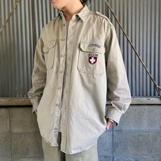 トミーヒルフィガー(TOMMY HILFIGER)の90年代 TOMMY HILFIGER SURPLUS トミーヒルフィガー サープラス 長袖 コットンシャツ メンズXL相当(シャツ)