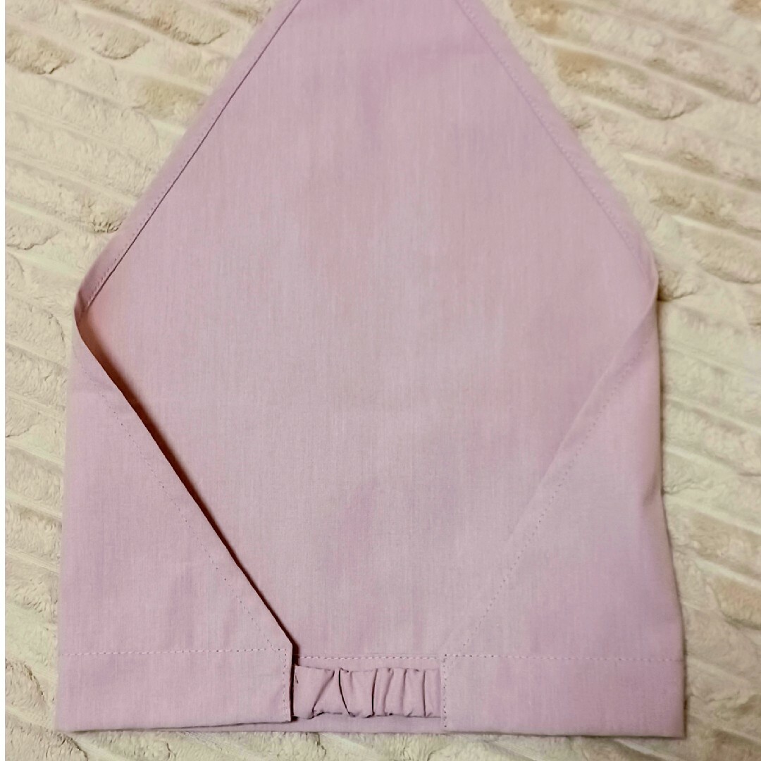 sold out 自分で着れる子どもエプロン&三角巾　スモーキーピンク ハンドメイドのキッズ/ベビー(その他)の商品写真