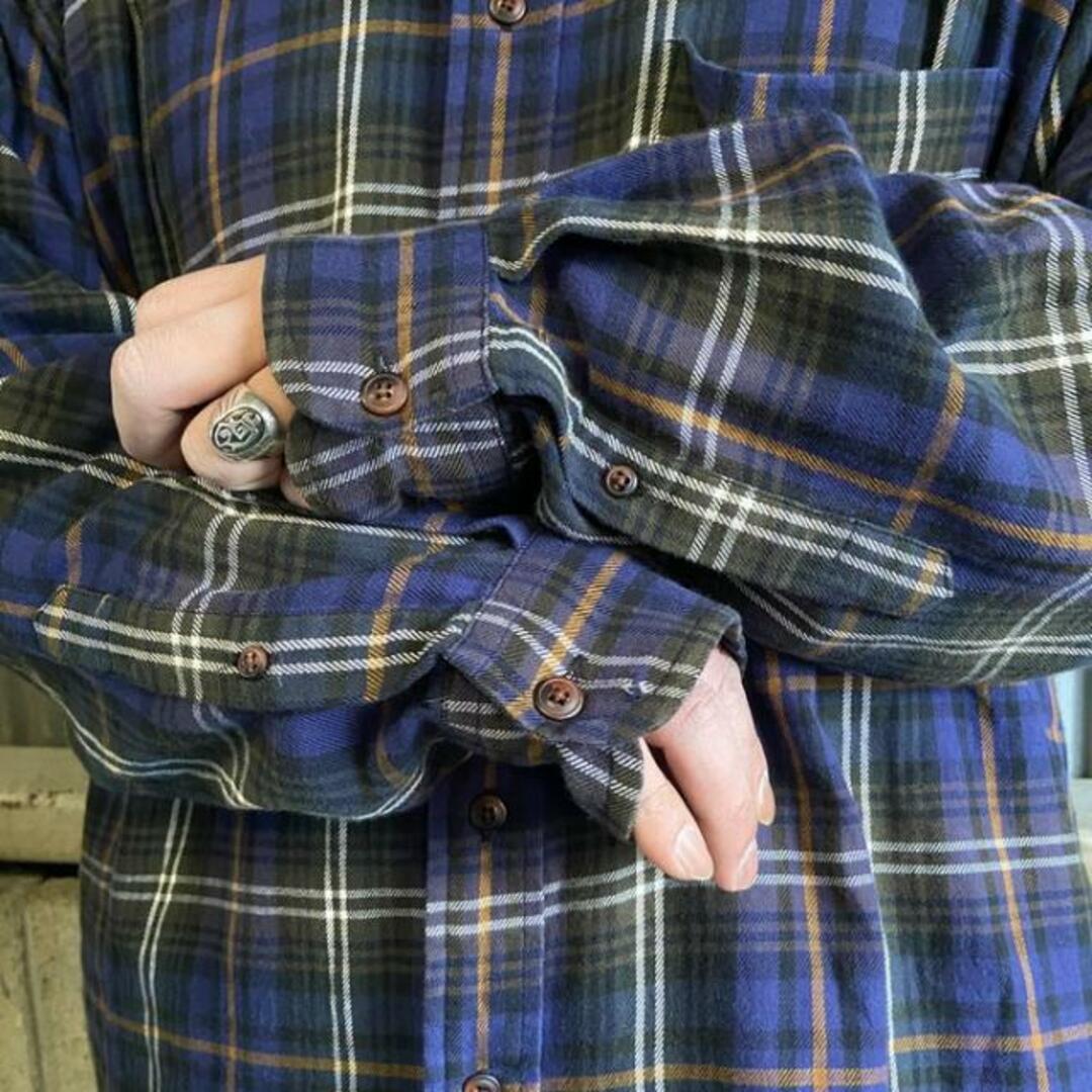NAUTICA(ノーティカ)のビッグサイズ 90年代 NAUTICA ノーティカ  チェック柄 ライトネルシャツ メンズXL メンズのトップス(シャツ)の商品写真