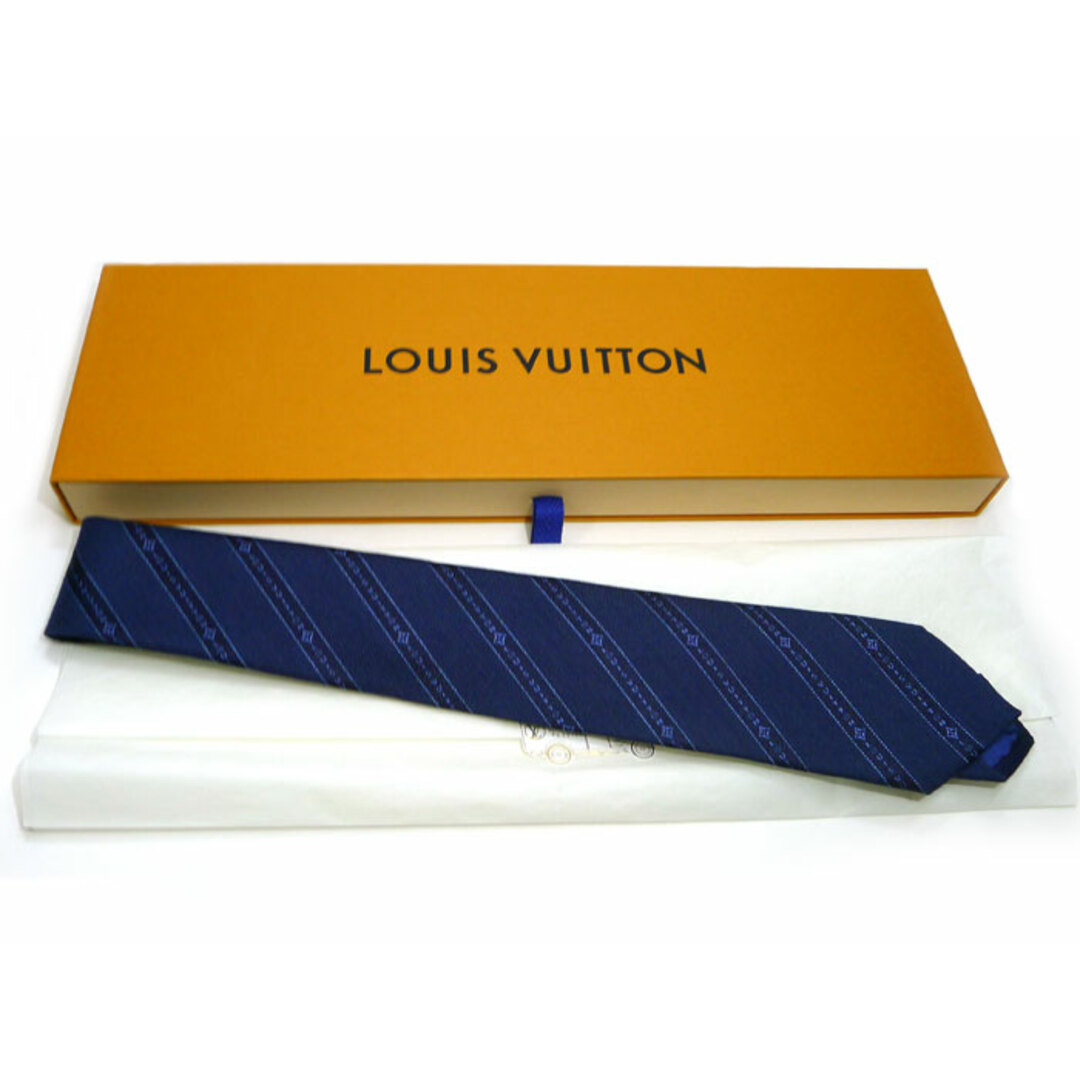LOUIS VUITTON(ルイヴィトン)のLOUIS VUITTON ネクタイ LV タングルド 7CM シルク ブルー メンズのファッション小物(ネクタイ)の商品写真