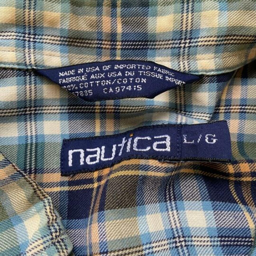 NAUTICA(ノーティカ)の90年代  NAUTICA ノーティカ ワンポイントロゴ刺繍 チェックシャツ メンズL メンズのトップス(シャツ)の商品写真