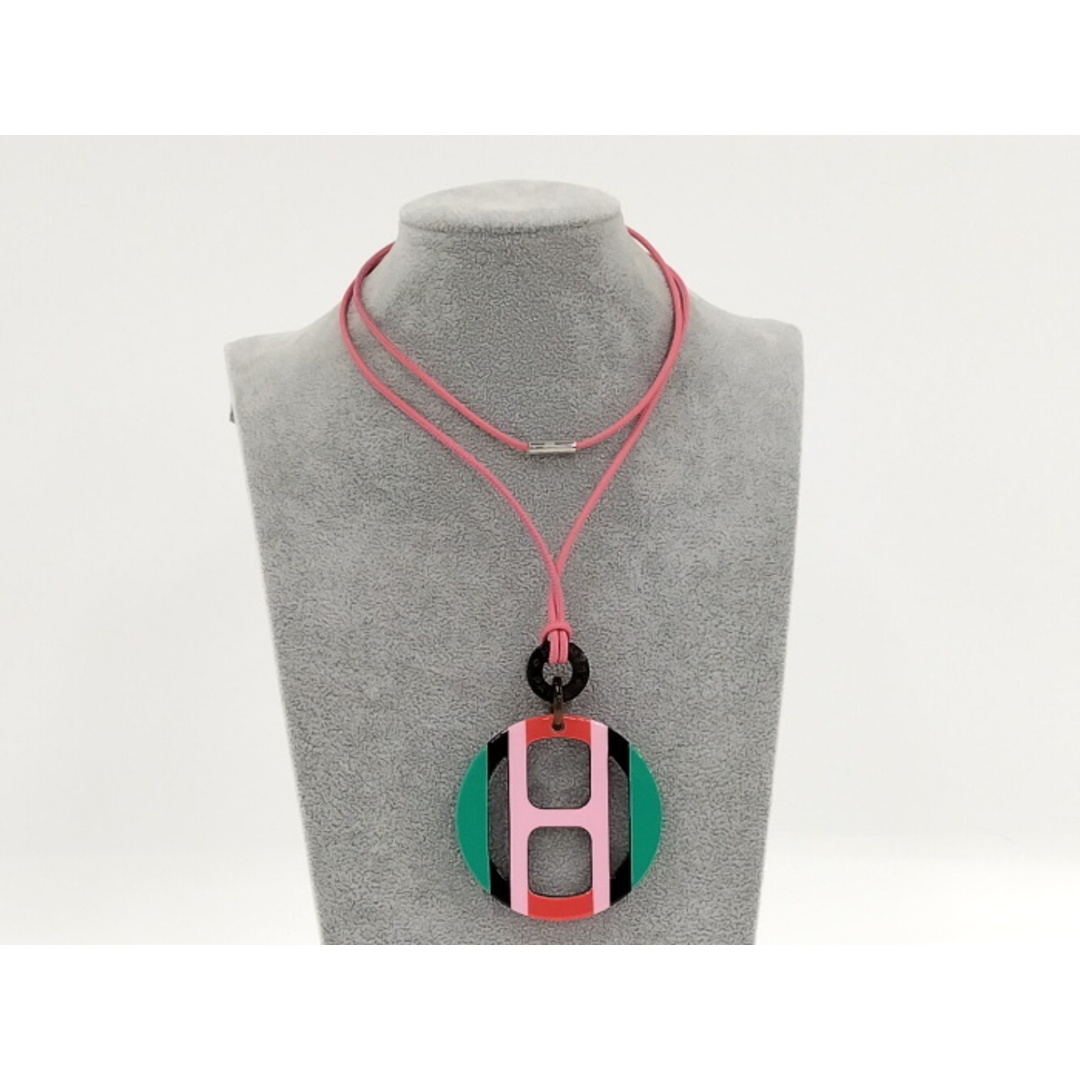 HERMES - HERMES ネックレス Hエキップ ロゴ バッファローホーン HERMES - HERMES ネックレス Hエキップ ロゴ バッファローホーン