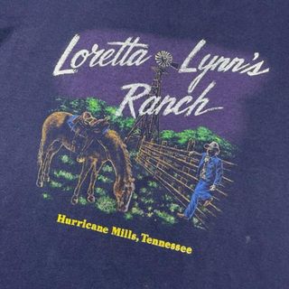 USA製 80年代 loretta lynn’s ranch 牧場 アート プリントTシャツ メンズXL(Tシャツ/カットソー(半袖/袖なし))