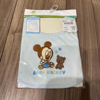 ディズニー(Disney)のDisney baby   スタイ新生児用　ミッキーマウス(ベビースタイ/よだれかけ)