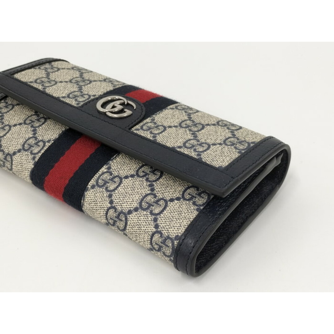 GUCCI - GUCCI 長財布 オフディア GGスプリーム ネイビー 523153 GUCCI - GUCCI 長財布 オフディア GGスプリーム ネイビー 523153