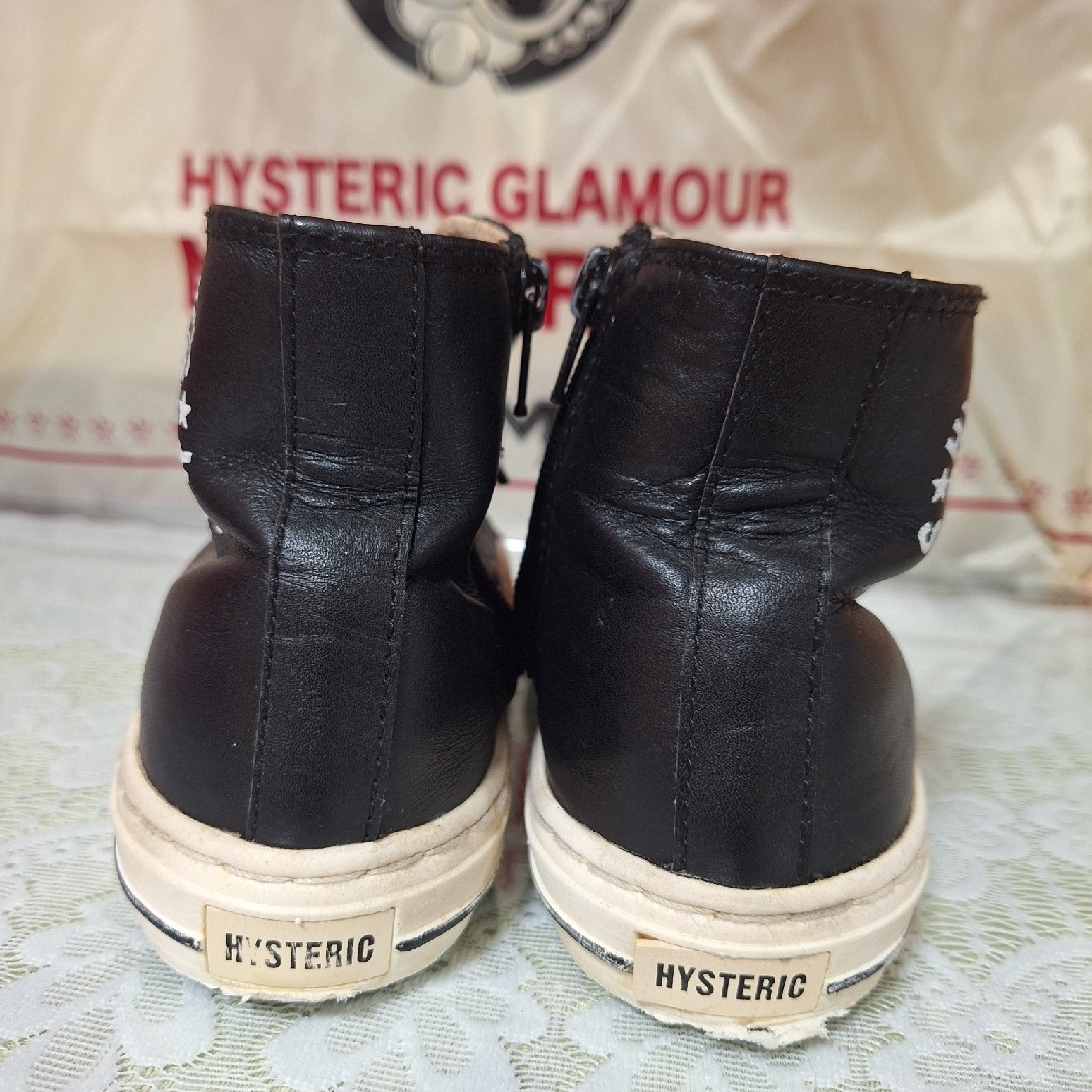 HYSTERIC MINI(ヒステリックミニ)のヒスミニ🌸レザーハイカットスニーカー🌸中古🌸22 キッズ/ベビー/マタニティのキッズ靴/シューズ(15cm~)(スニーカー)の商品写真