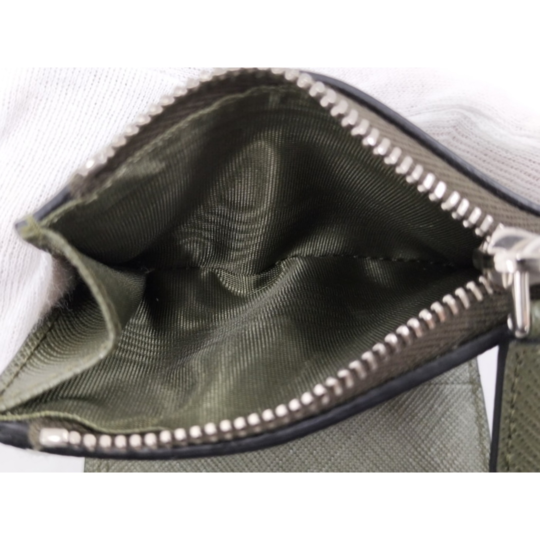 PRADA - PRADA 二つ折り財布 サフィアーノレザー ダークグリーン PRADA - PRADA 二つ折り財布 サフィアーノレザー ダークグリーン