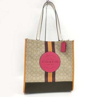 コーチ(COACH)のCOACH シグネチャー トートバッグ キャンバス ベージュ系 オレンジ系(トートバッグ)