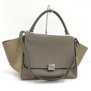 セリーヌ(celine)のCELINE トラペーズ ハンドバッグ レザー グレージュ系 169543(ハンドバッグ)