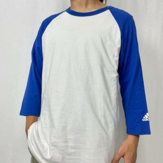 アディダス(adidas)のadidas アディダス パフォーマンスロゴ ワンポイントロゴ プリント ラグランTシャツ メンズM(Tシャツ/カットソー(半袖/袖なし))