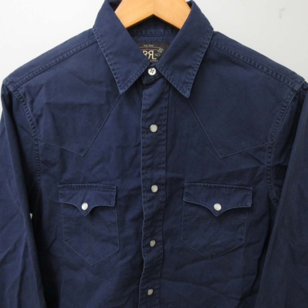 RRL(ダブルアールエル)のダブルアールエル RRL ウエスタンシャツ 長袖 刺繍 紺 XS IBO47 メンズのトップス(シャツ)の商品写真