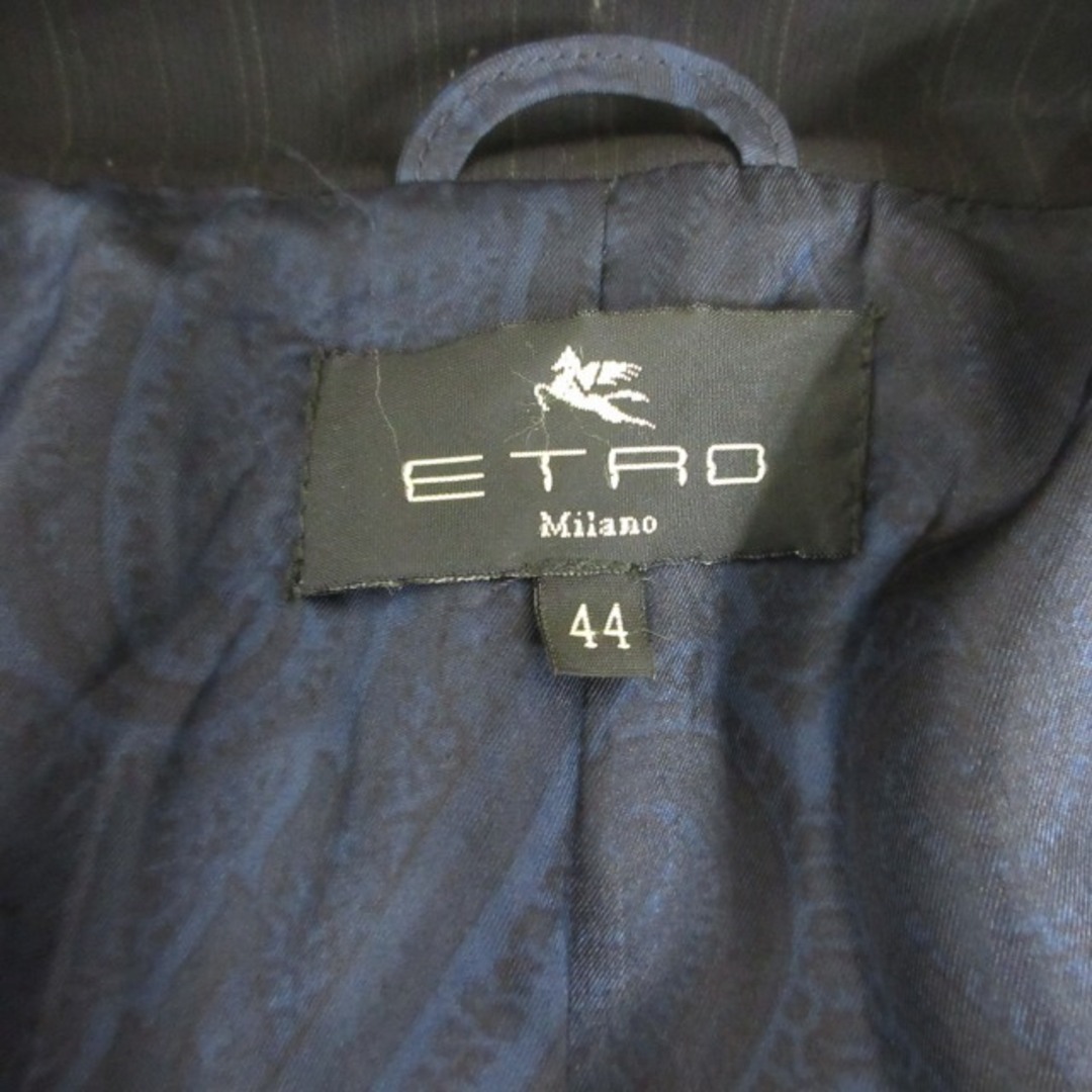 ETRO(エトロ)のエトロ ヴィンテージ マオカラージャケット ストライプ 黒 44 IBO47 レディースのジャケット/アウター(その他)の商品写真