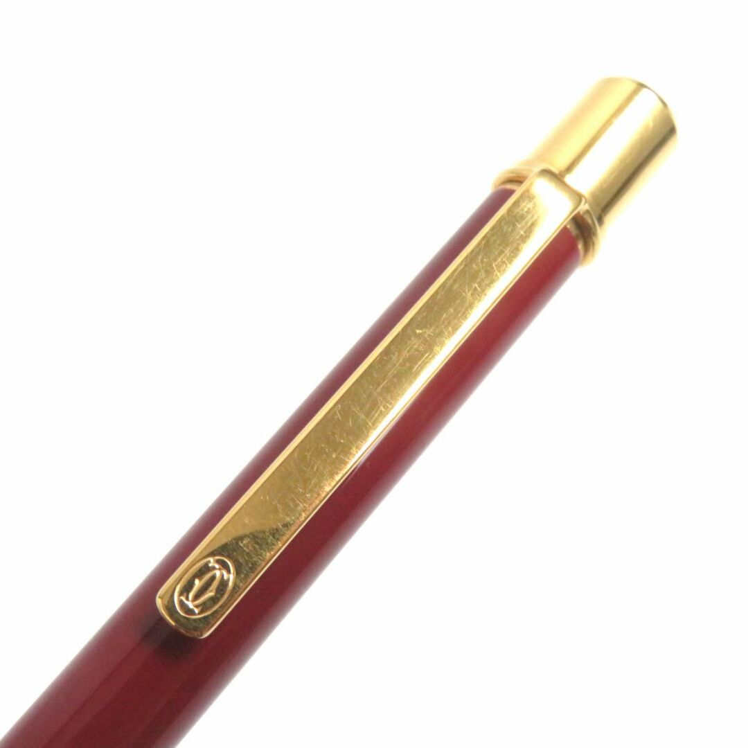 Cartier(カルティエ)の美品▼Cartier カルティエ マスト ドゥ カルティエ ラッカー ツイスト式 ボールペン ボルドー×ゴールド フランス製 筆記確認◎ インテリア/住まい/日用品の文房具(ペン/マーカー)の商品写真