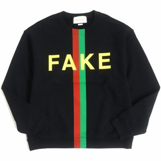 グッチ(Gucci)の未使用品▼GUCCI グッチ 635847 FAKE NOT ウェブライン スウェット/プルオーバー ブラック S メンズ 伊製 正規品 ビニール袋・タグ付き(スウェット)