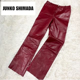 ジュンコシマダ(JUNKO SHIMADA)のジュンコシマダ   高級✨レザーパンツ 牛革 レッド系(その他)