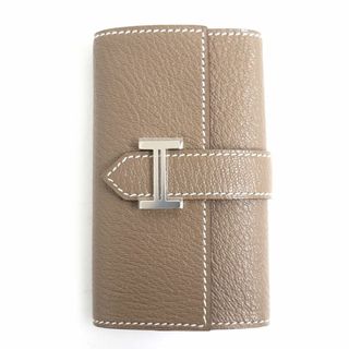 エルメス(Hermes)の未使用品▼HERMES エルメス 4連 シェーブル レザー ベアンキーケース エトゥープ シルバー金具 フランス製 Z刻印 メンズ 箱付き(キーケース)