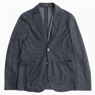 エンポリオアルマーニ(Emporio Armani)の未使用品△正規品 エンポリオアルマーニ 黒タグ 2020年 91G87S 91S66 チェック柄 シングルジャケット／アンコンジャケット ネイビー系 46(テーラードジャケット)