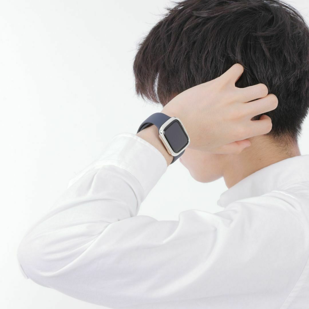 Apple Watch(アップルウォッチ)のアップルウォッチ7 8用カスタムベゼル 41mm シルバー925 メンズの時計(腕時計(デジタル))の商品写真
