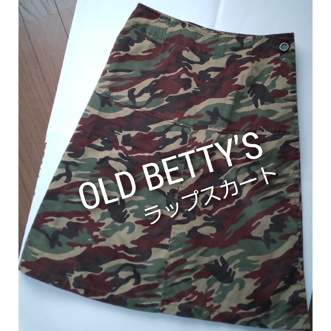 OLD BETTY'S(オールドベティーズ)のオールドベティーズ　カモフラスカート　ラップスカート　迷彩カモフラージュ　フリー レディースのスカート(ひざ丈スカート)の商品写真