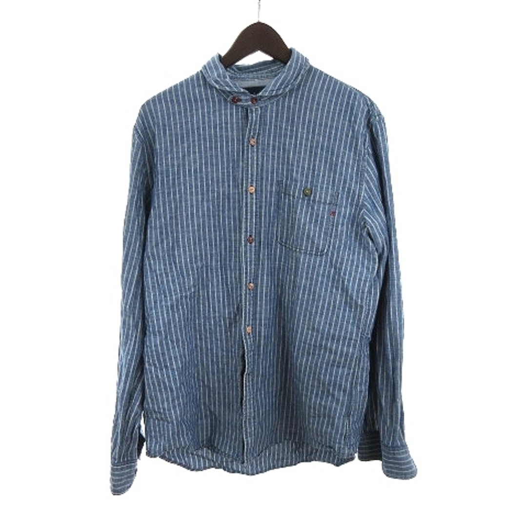 Replay(リプレイ)のリプレイ カジュアルシャツ  胸ポケット コットン ストライプ  青 ブルー メンズのトップス(シャツ)の商品写真