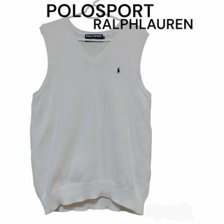 Ralph Lauren - POLOSPORT ラルフローレン　コットン　ニット　ベスト　ホワイト　古着.