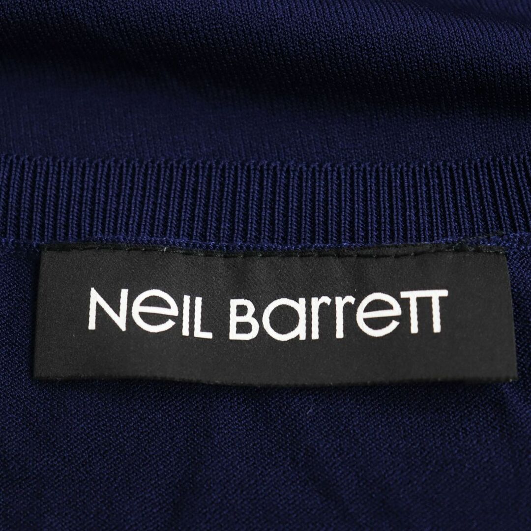 NEIL BARRETT(ニールバレット)の極美品●NEIL BARRETT ニールバレット バイカラー スリムフィット プルオーバー レーヨンニット/セーター ブラック×ネイビー 正規品 メンズのトップス(ニット/セーター)の商品写真